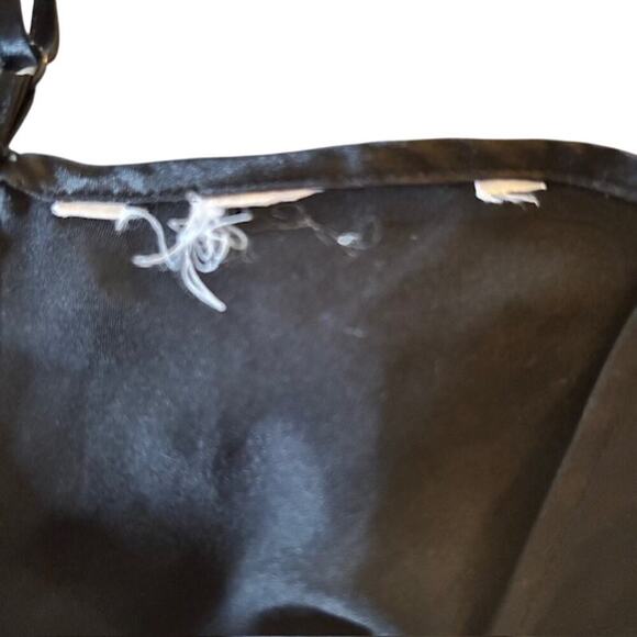 Y2K Victoria's Secret Black Satin Slip Dress w/ Cream Lace – Madison Beer Style - Picture 6 of 6